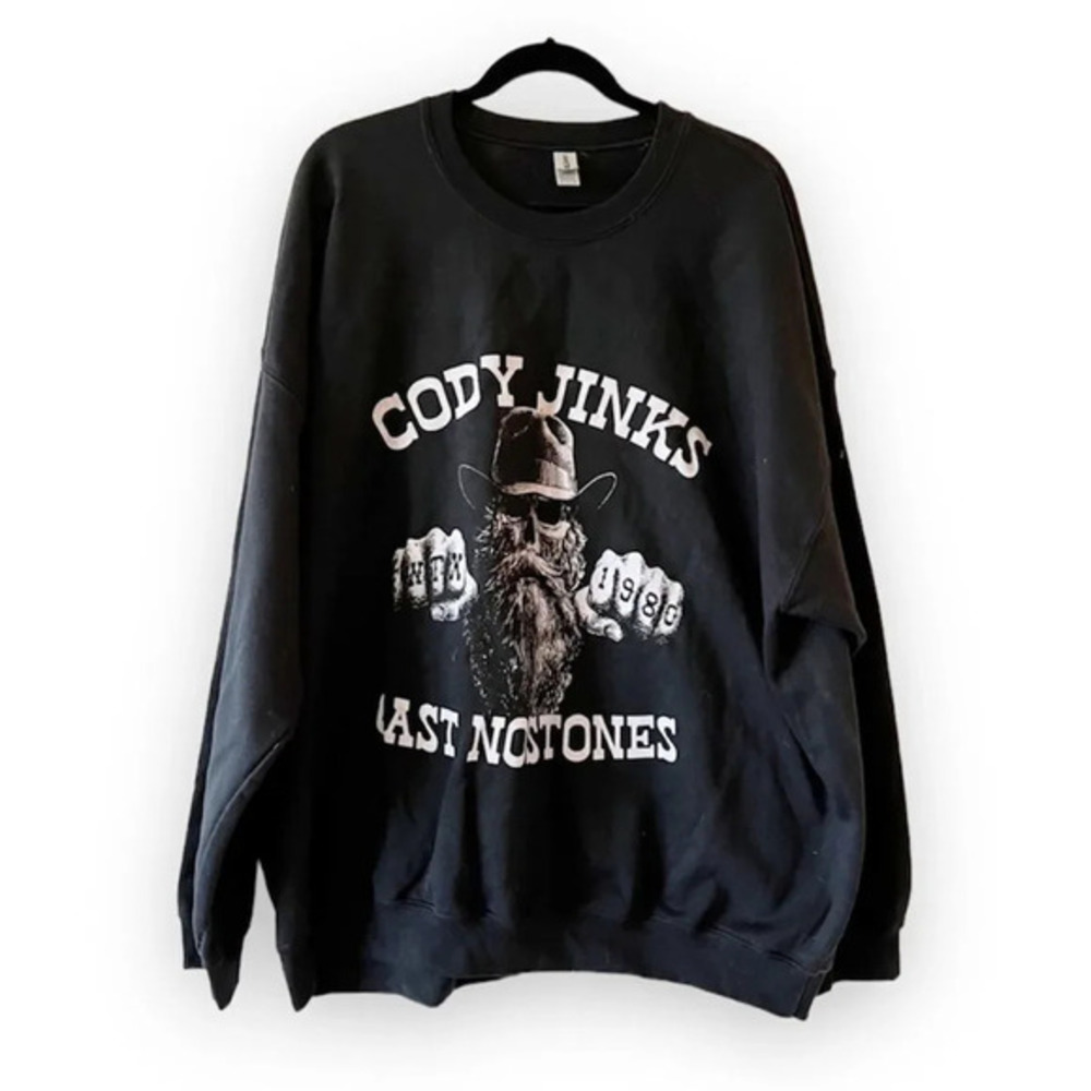 Cody Jinks Cast No Stones 3XL Black Crewneck Sweatshirt Fort Worth Texas 1980
